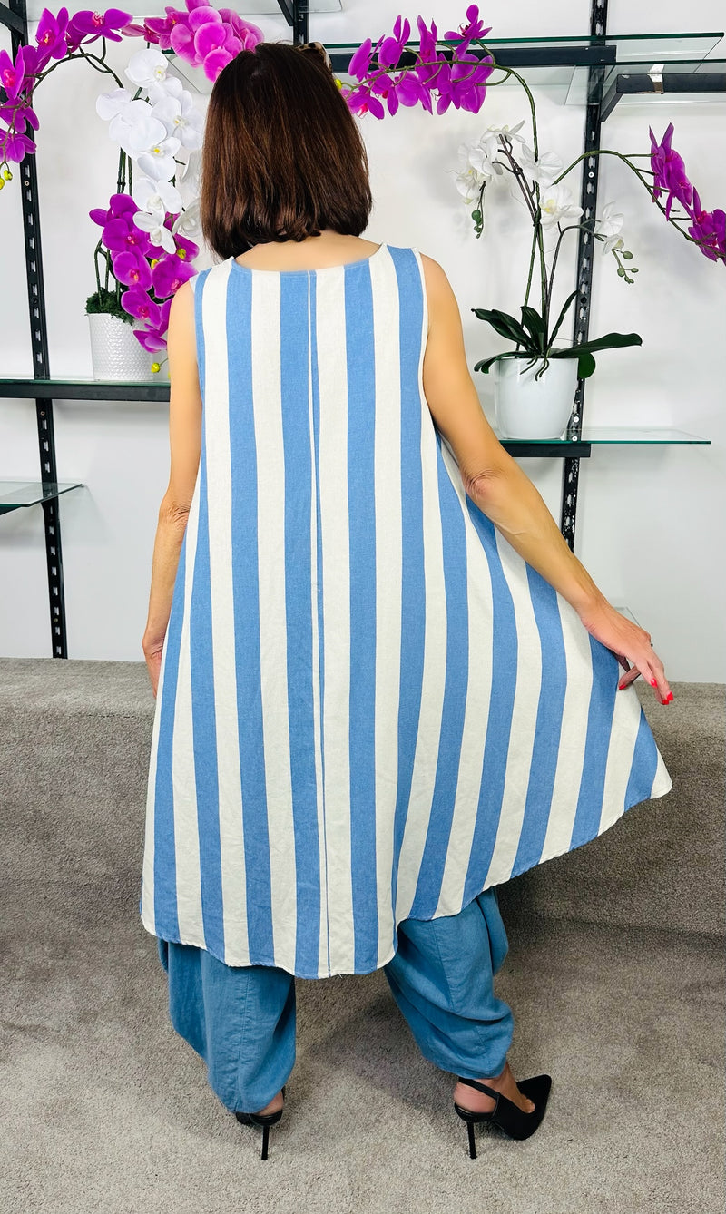 Harmony Waterfall Tunic Top in Blue