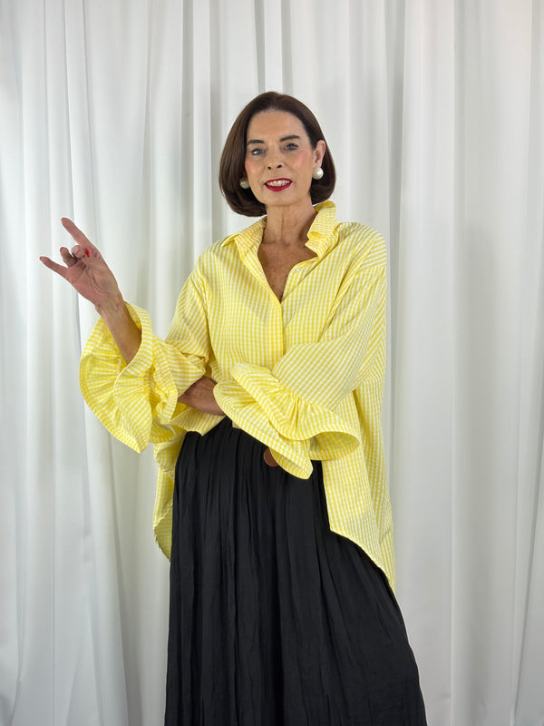 Portofino gingham Shirt in lemon PRE/ ORDER 9TH MARCH - Bond Street Store