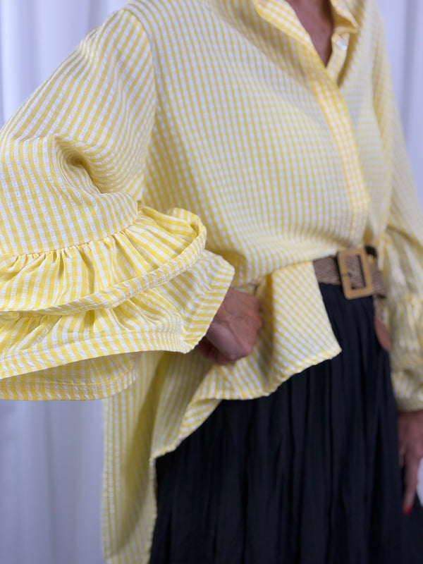 Portofino gingham Shirt in lemon PRE/ ORDER 9TH MARCH - Bond Street Store