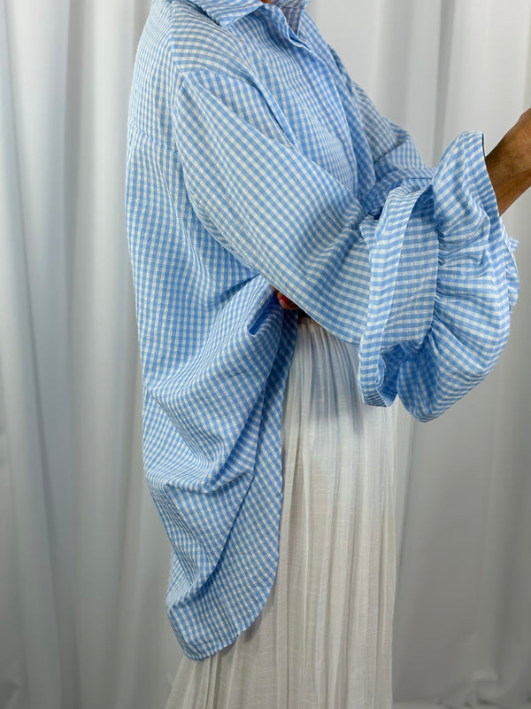 Portofino gingham Shirt in baby blue PRE/ ORDER DELEVERY MARCH 9TH - Bond Street Store