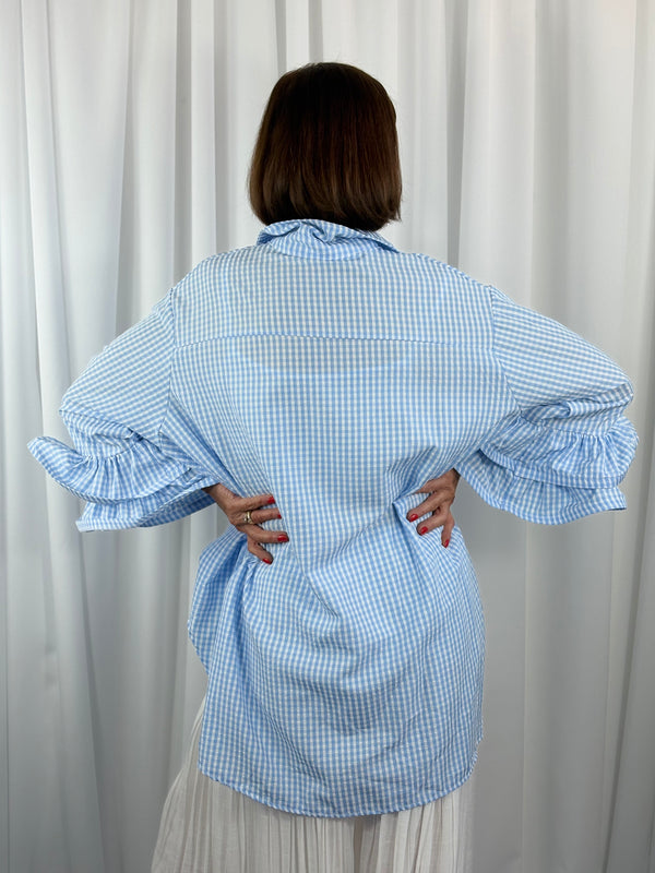 Portofino gingham Shirt in baby blue PRE/ ORDER DELEVERY MARCH 9TH - Bond Street Store