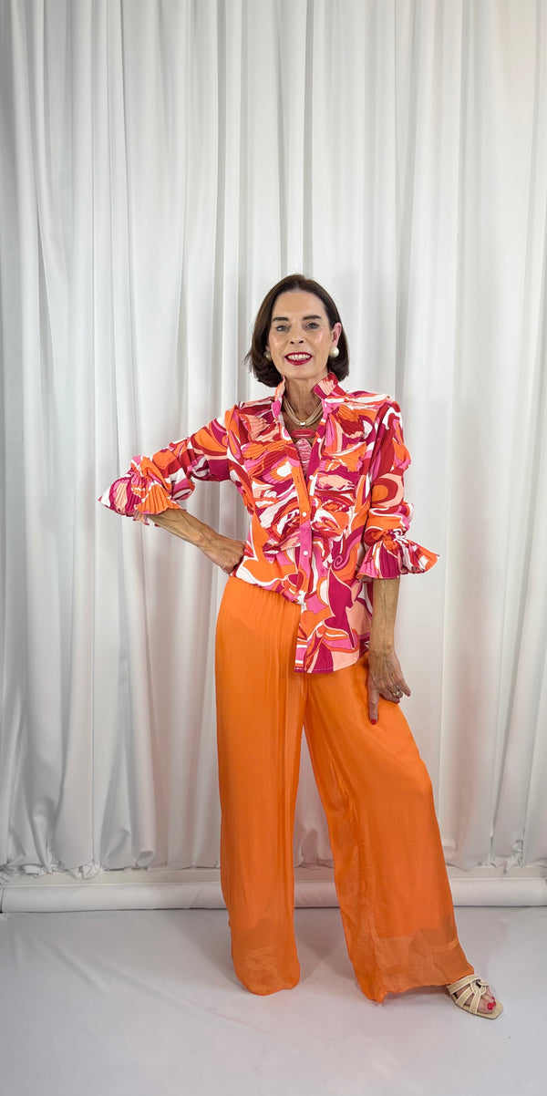 Sylvia shirt in red and multi - Bond Street Store