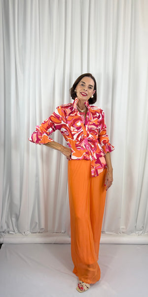 Dune silky palazzo trousers in burnt orange - Bond Street Store