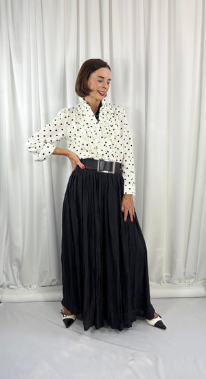 Tuscany Shirt in white with black polka dots - Bond Street Store