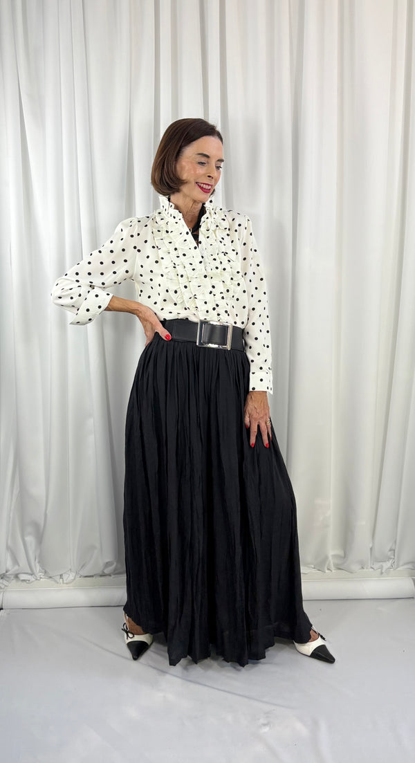 Tuscany Shirt in white with black polka dots - Bond Street Store