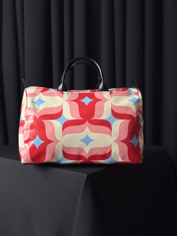 Marseille PU bag in beige and multi