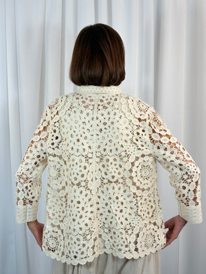 Patrice Crochet Top/Jacket in Cream