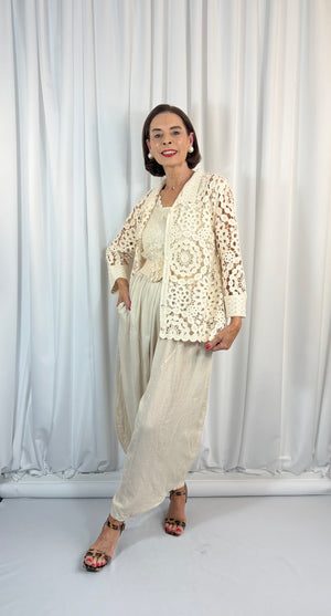 Patrice Crochet Top/Jacket in Cream