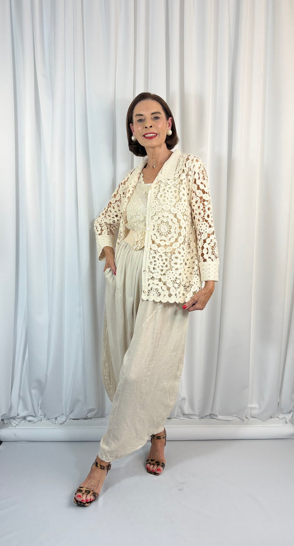 Patrice Crochet Top/Jacket in Cream