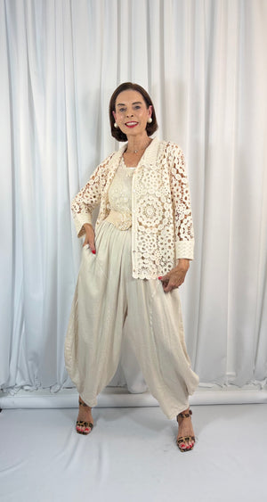 Patrice Crochet Top/Jacket in Cream