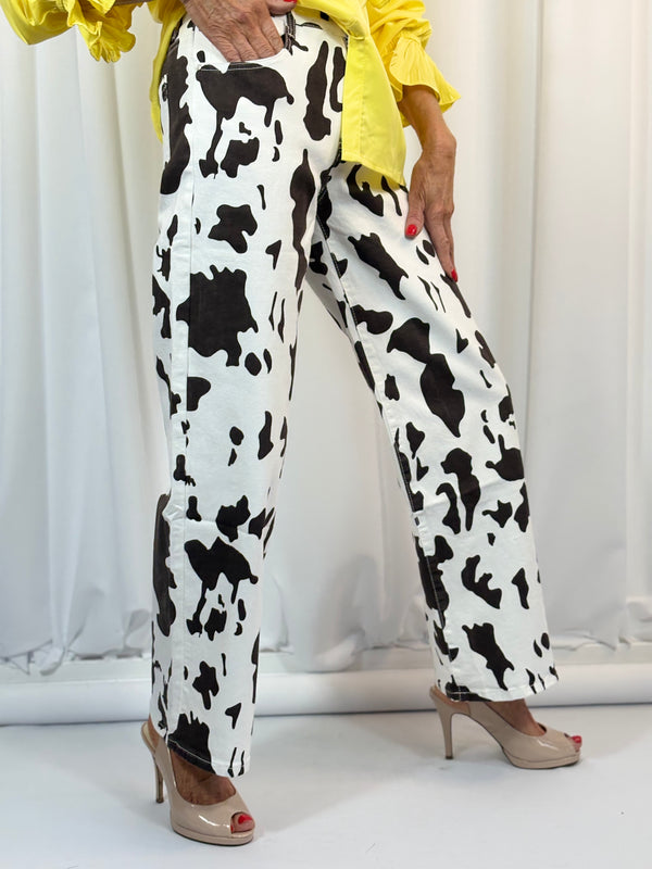 Sudoku Denim jeans in Cow print - Bond Street Store