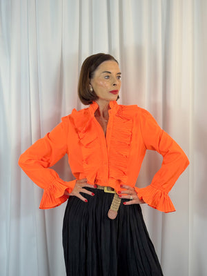 Sylvia shirt in vibrant orange - Bond Street Store
