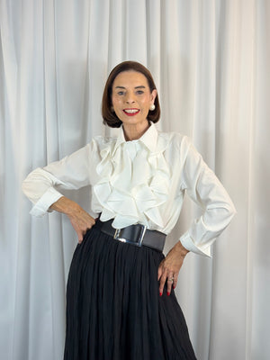 Jamara Ruffle shirt in white - Bond Street Store