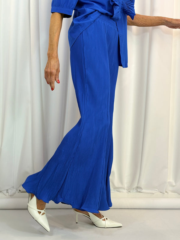 Sylvia fine pleated trosuers in royal blue