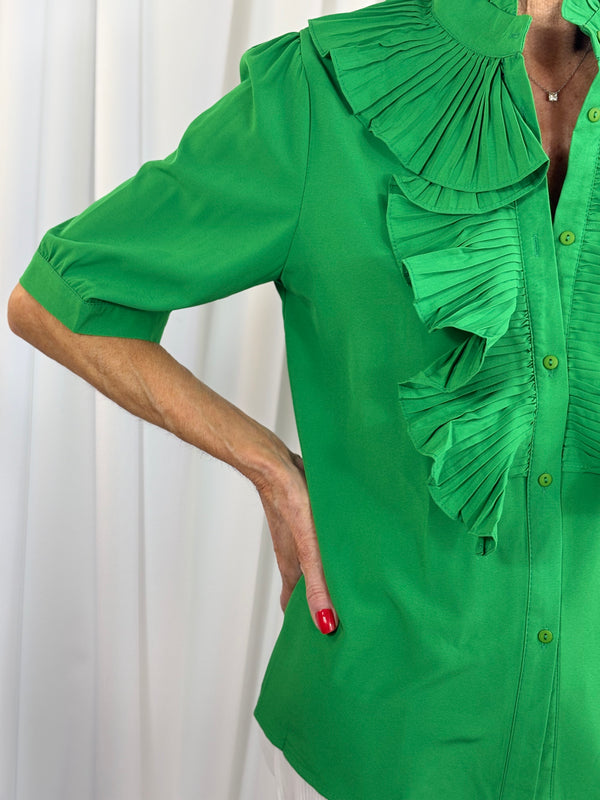 Sylvia short sleeves shirt in emerald green