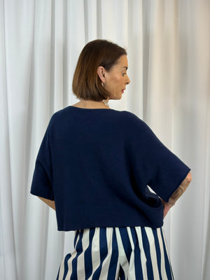 Saliyan knitwear in navy - Bond Street Store