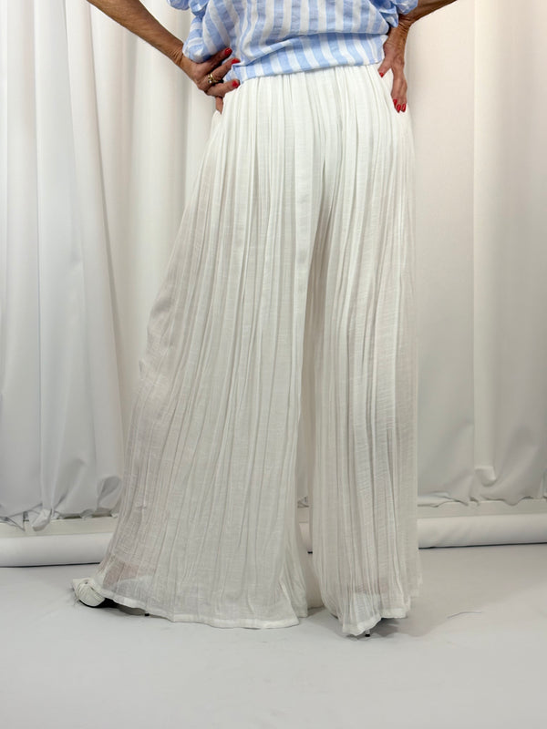 antibes palazzo trouser in white