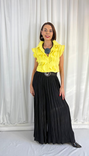 Sylvia cap sleeves shirt in yellow