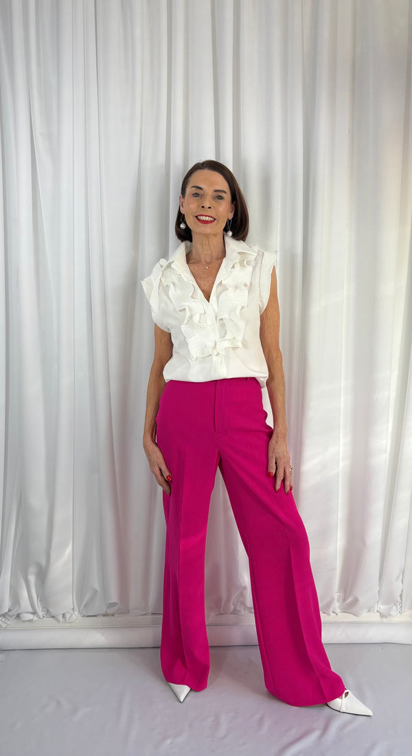 Sylvia cap sleeves shirt in white