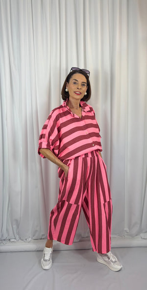 Alexandra suit in raspberry and pink