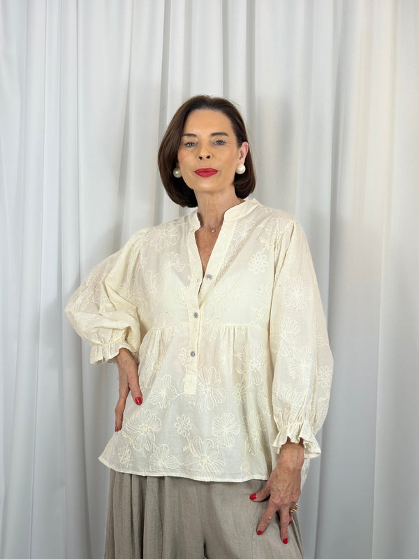 Matilda Waterfall top in cream