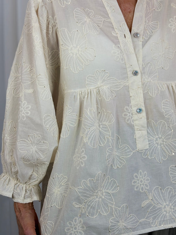 Matilda Waterfall top in cream