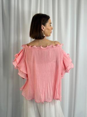 Bardo Ruffle top in blush pink