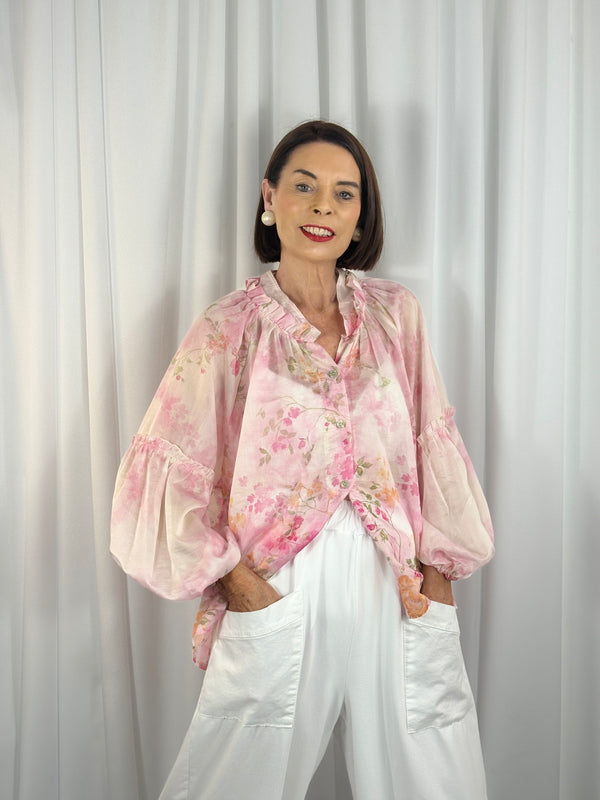 isabella top in pink and multi - Bond Street Store