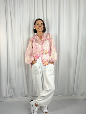 isabella top in pink and multi - Bond Street Store