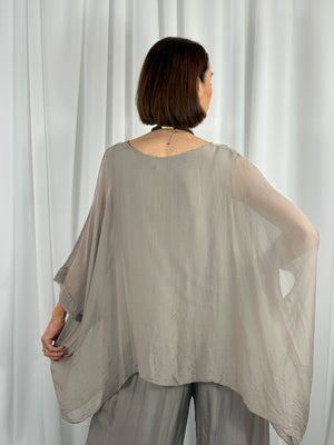 Dune Silky waterfall top in mocha