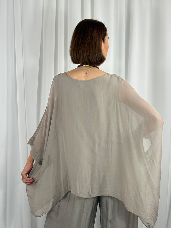 Dune Silky waterfall top in mocha