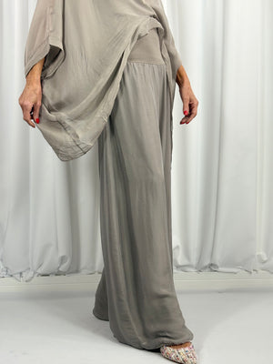 Dune silky palazzo trousers in mocha