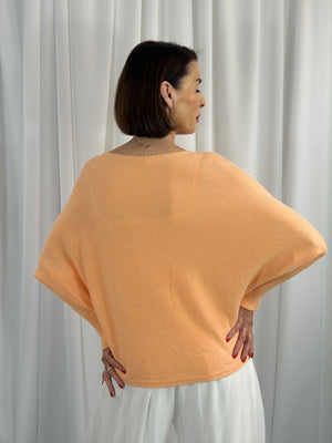 Tara fine crossover knitwear in peach