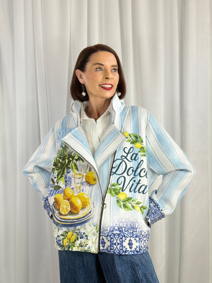 Rimini quirky jacket in lemon shallow