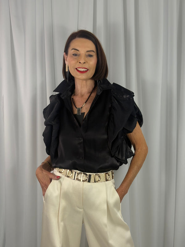 Olive Shirt in plain black