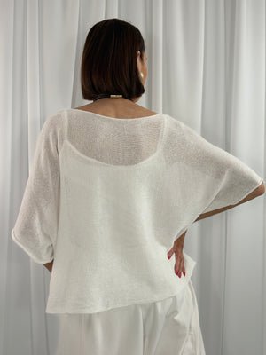 Ruby layer knit in white