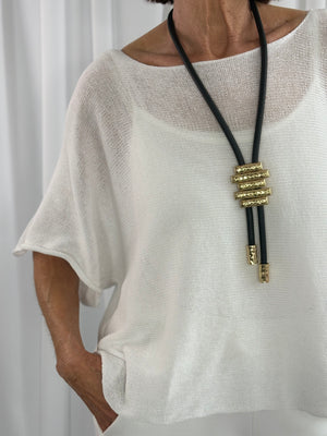 Ruby layer knit in white