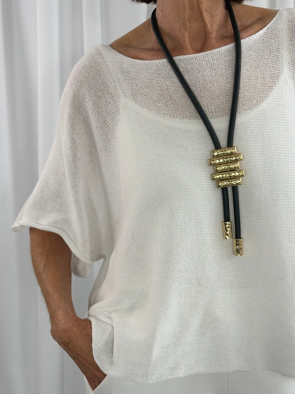 Ruby layer knit in white