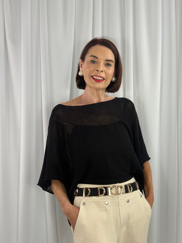 Ruby layer knit in Black