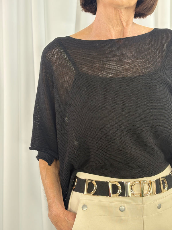 Ruby layer knit in Black