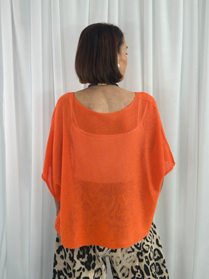 Ruby layer knit in orange