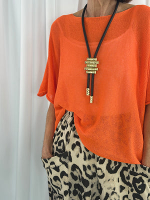 Ruby layer knit in orange