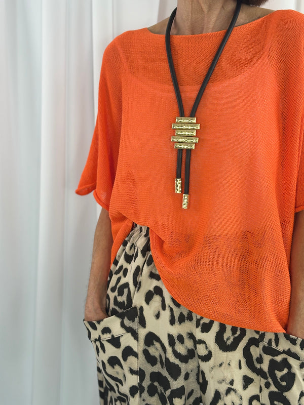 Ruby layer knit in orange