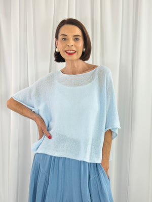 Ruby layer knit in baby blue