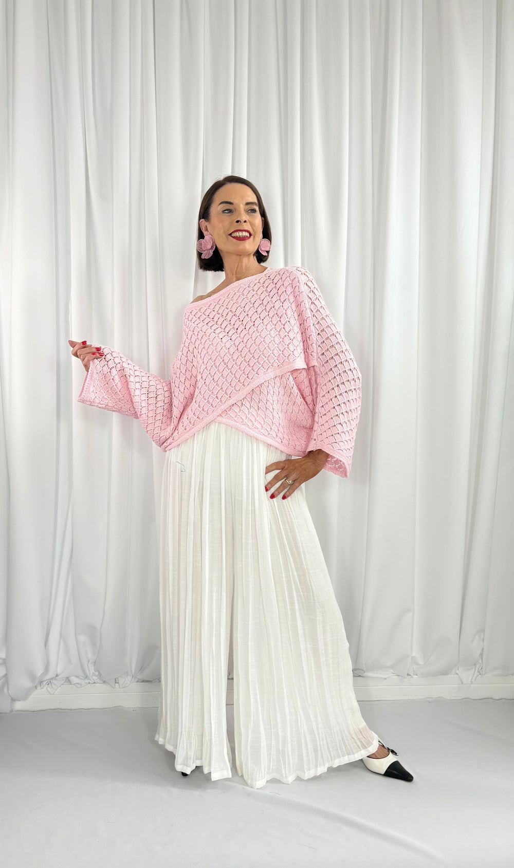 Siena Crossover knitwear in baby pink