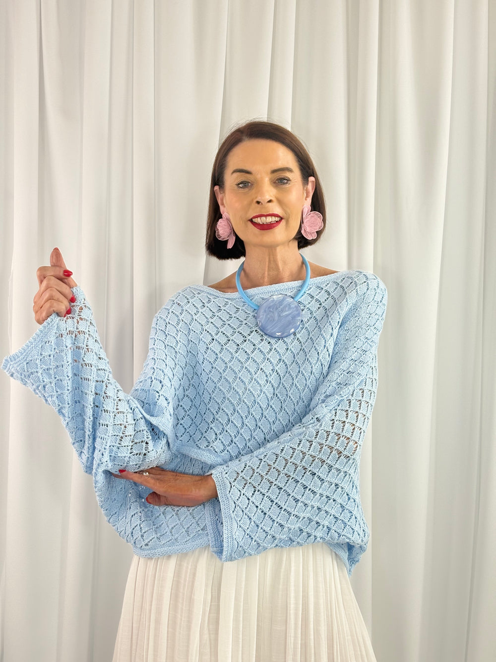 Siena Crossover knitwear in baby blue