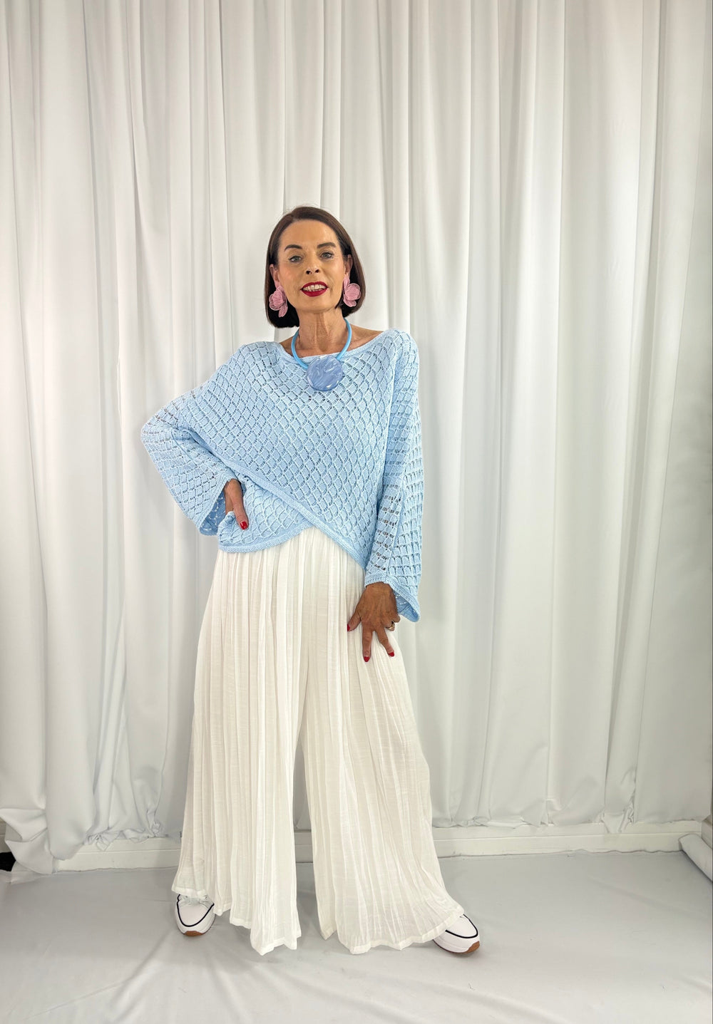 Siena Crossover knitwear in baby blue