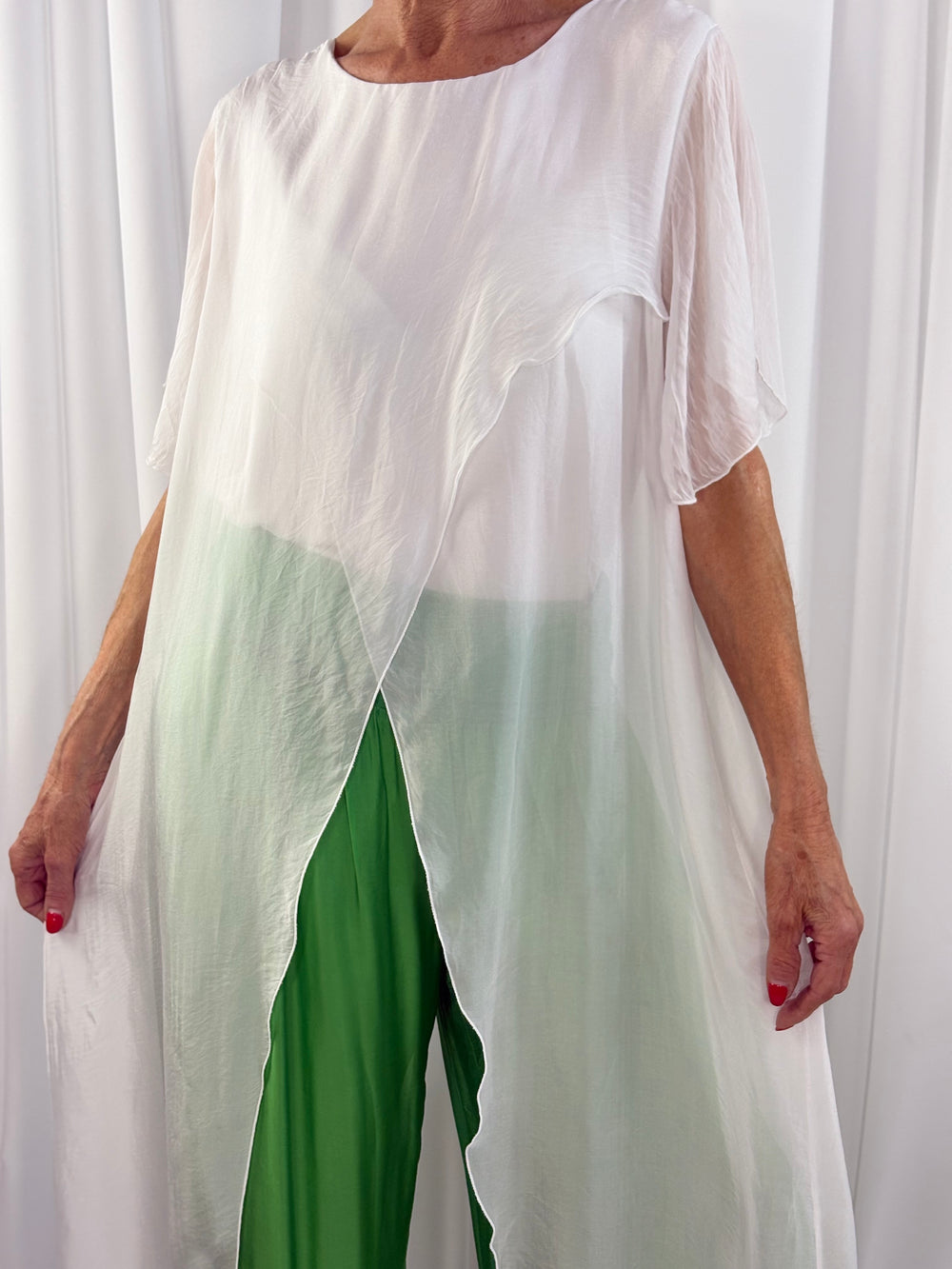 Lucy Waterfall top in white