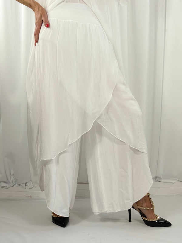 Dune silky harem trousers in white