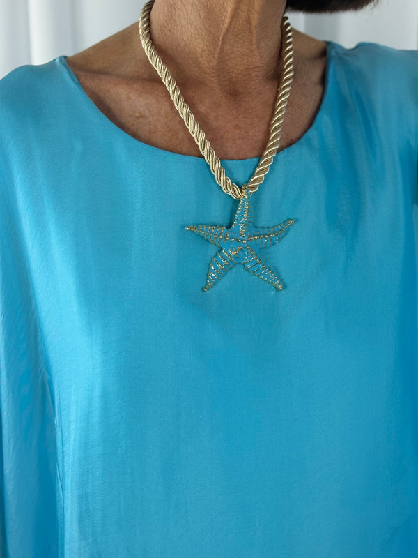 Dune Star necklace in aqua - Bond Street Store
